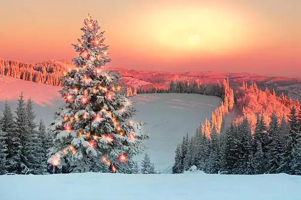 Cena de Natal com neve